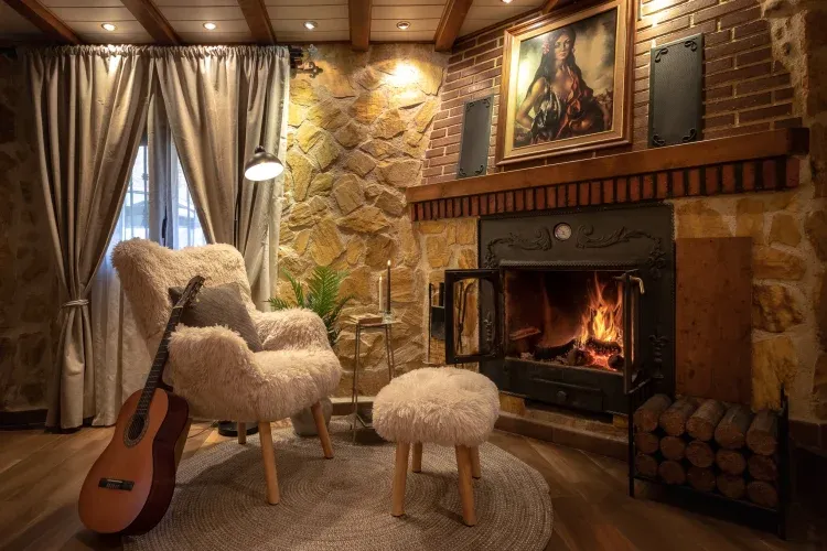 Imagen de Sala de estar con Chimenea