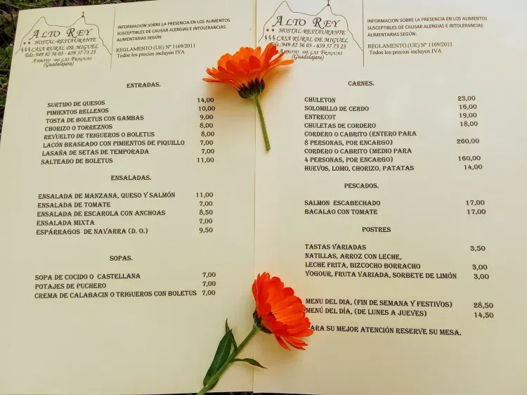 Imagen de Carta, restaurante. 