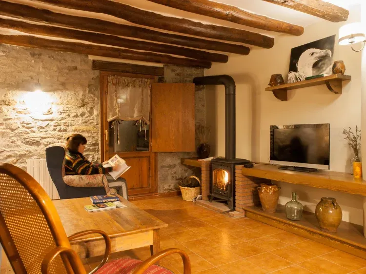 Imagen de Leyendo junto al hogar.