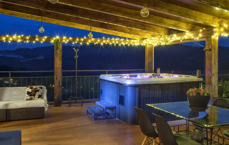 Imagen de porche luces nocturnas