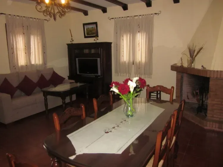 Imagen de Amplio salón con chimenea.