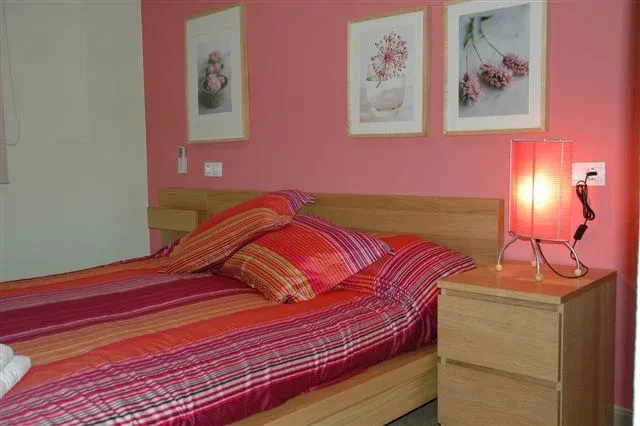 Imagen de Dormitorio principal con baño y cama (160x200)