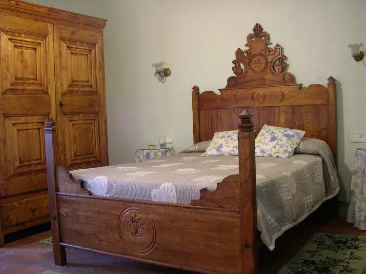 Imagen de cama isabelina habitación verde