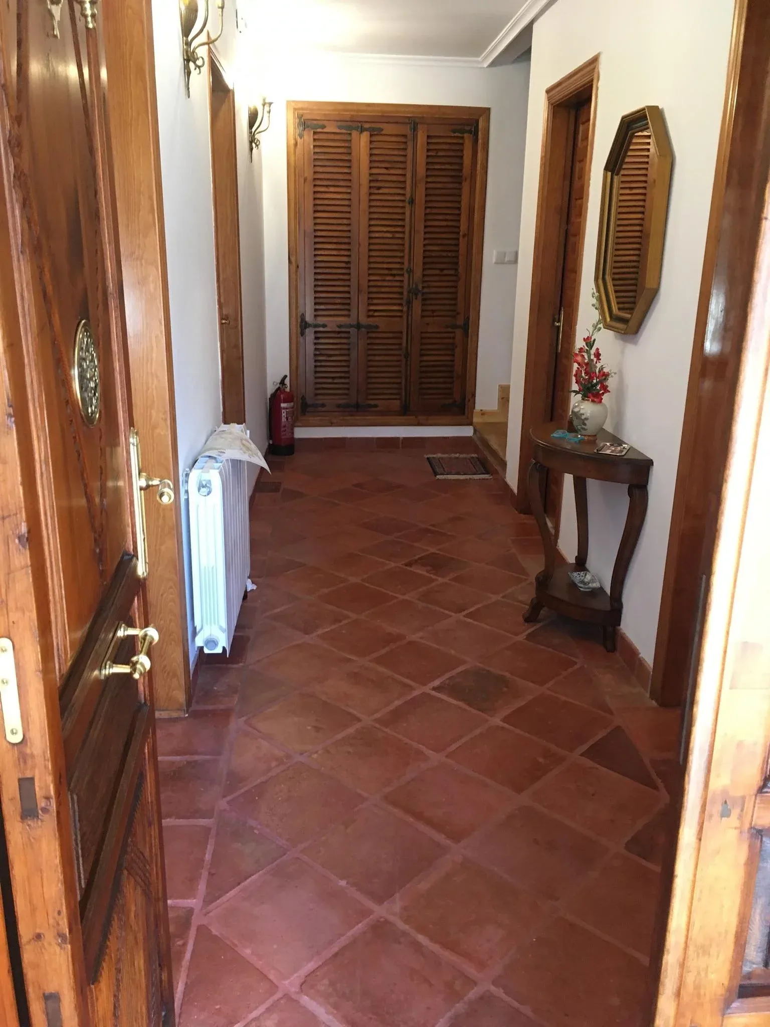 Imagen de  Antiguas baldosas de barro cocido. Puerta exterior y cancela originales.